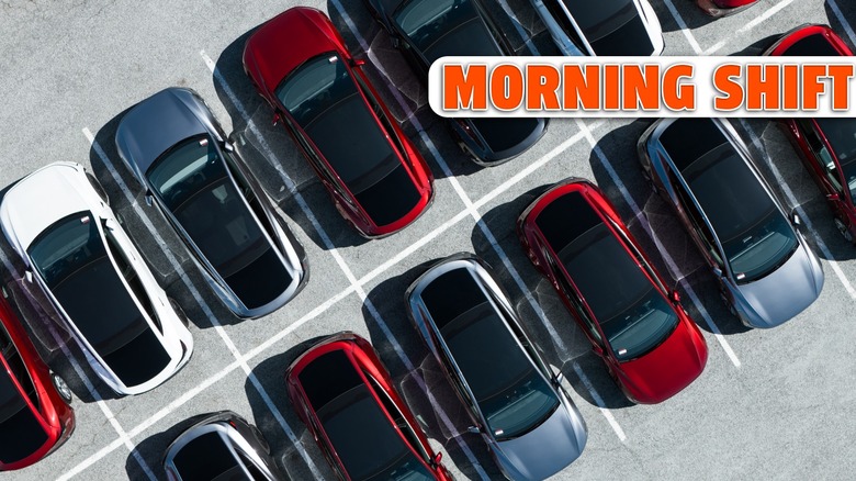Tesla Model Y crossovers seen from above